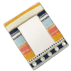 Embroidery Handmade Beaded Border Photo <b>Frame</b> with Glass Cover Customizable Design & Color Home Decor Gift - Product Image 2