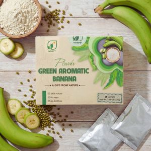 Poudre de banane de marque NMPT, origine Vietnam, 90% de banane verte aromatique, 10% de haricots mungo, amidon résistant séché à froid, pour la santé et la culture - Product Image 3