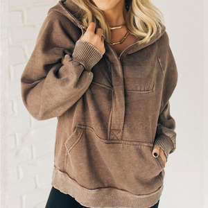 Sudadera con Capucha para Mujer, Diseño Moderno, Precio al por Mayor, Tela Ligera, Estilo Casual, Lavado Ácido - Product Image 3