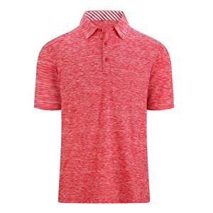 เสื้อโปโลแขนสั้นลายทางสีแดงสำหรับผู้ชาย ผ้าถัก ระบายอากาศได้ดี สวมใส่สบาย ทรงปกติ - Product Image 1