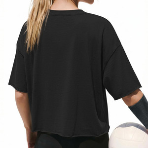 Camisetas Personalizadas para Mujer, Estilo Oversize con Hombros Caídos, Lisas, con Transferencia Térmica y Gráficos Reflectantes, Camisetas Cortas - Product Image 3