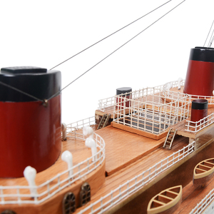 Maquette de grand navire de croisière SS Normandie en bois écologique peinte à la main, ornement de collection maritime pour table - Product Image 5