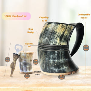 Oldemperor Bộ của 3 Viking uống sừng Mug, bắn thủy tinh và mở chai Độc Đáo Handmade Mug Hot & đồ uống lạnh với Túi Quà Tặng - Product Image 5
