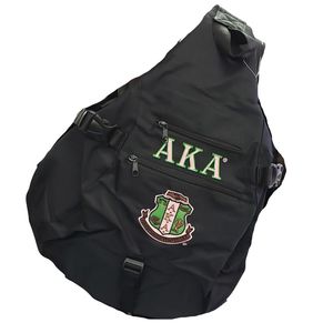Black Green Sling Shoulder <b>Bag</b> Women Crossbody Backpack Casual Travel <b>Bag</b> Embroidered Design Lightweight Outdoor Fashion - Product Image 1