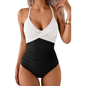 Women's One Piece Swimsuit <b>Tummy</b> <b>Control</b> Halter Bathing Suit Ruched Slimming Swimwear Beachwear for Women USA - Product Image 5