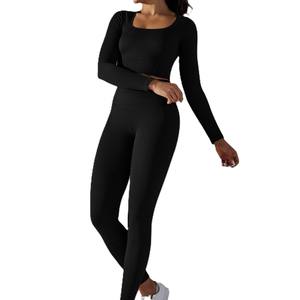 Conjunto Deportivo Transpirable, Ecológico y Sólido para Mujer, Traje de Yoga, Conjunto de Fitness Moderno para Gimnasio, Correr y Entrenamientos - Product Image 1