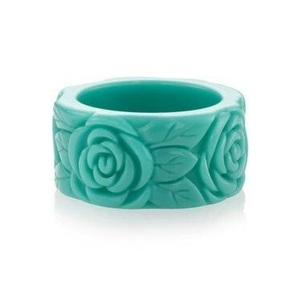 Turquoise Flower Pattern <b>Resin</b> Cuff Bangles Vintage Party Unisex Fashion Jewelry - Product Image 1