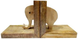 Handcrafted Wooden <b>Elephant</b> Bookends Decorative Book Holder Solid Wood Book Ends for Home Office Library Bookshelf <b>Decor</b> - Product Image 2