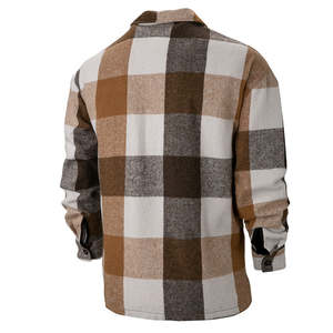 Camisas de Franela a Cuadros para Hombre, Estilo Nuevo, 100% Algodón, Transpirables, de Manga Larga, con Logotipo Personalizado - Product Image 6