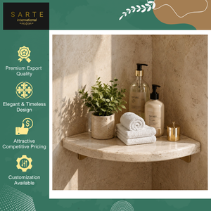 New Arrival Luxury Handmade Marble Waterproof Eco-Friendly Durable Modern Design Wall Mounted <b>Corner</b> <b>Shelf</b> Customizable Colors - Product Image 3