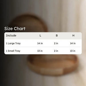 Rustic Wooden Round Tray Reusable Serving <b>Platter</b> Natural Wood Finish Multi-Purpose Tableware - Product Image 6