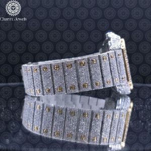 Charm_Jewels Luxury Square Quartz <b>Watch</b> Stainless Steel Case <b>Diamond</b> Bezel Analog Dial Luminous Unisex - Product Image 4