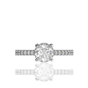 Glosbe Co Women's 18K Solid Gold Natural Diamond Engagement <b>Ring</b> 6mm Center Stone for Certified Daily Wear Vietnam Jewelry - Product Image 5