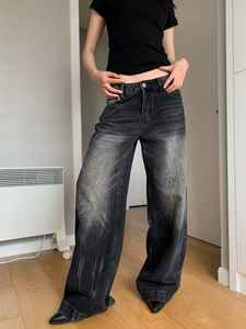 กางเกงยีนส์ทรงหลวมสำหรับผู้หญิง KINGSA รุ่น DK2230-สไตล์ทันสมัย เหมาะสำหรับทุกฤดูกาล ใส่ได้ในโอกาสสบายๆ - Product Image 2