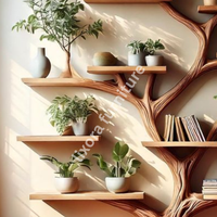 Elegancia Ramificada: Estantería de Pared Escultural Moderna y Ecológica Arboris con Diseño Colgante para Uso en Hoteles y Escuelas