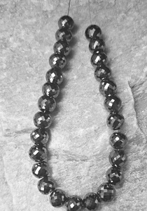 Cuentas de diamante moissanita negras de 10.50 mm, hechas a mano, corte AAA, facetadas, para la elaboración de joyería. - Product Image 5
