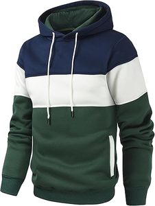 Sweat-shirt à capuche color block pour homme, manches longues, doublure en coton, tendance automne - Product Image 2