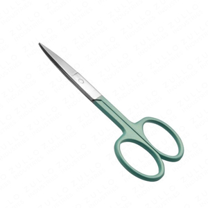 Ciseaux de manucure en acier inoxydable, lame droite, manche rond, outil durable pour le soin des ongles, 8,8 cm, manche en plastique, beauté pour adultes - Product Image 2