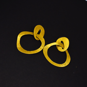 Pendientes de Aro Geométricos de Latón al por Mayor, Tono Dorado, Hechos a Mano, Colgantes de Círculo Irregular, Joyería Moderna para Mujer - Product Image 5