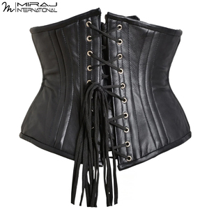Corsé de Cuero Negro Ajustable con Hebilla, Hecho a Medida, Novedad, para Adelgazar, Venta al por Mayor - Product Image 4