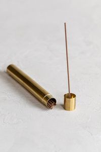 Hot Selling Brass Travel Incense <b>Holder</b> Tube Handmade Stick Burner Luxury Meditation Home Decor Gift - Product Image 1