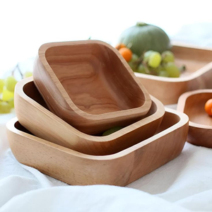 Bol en bois naturel de qualité supérieure, artisanat durable, bols en bois sculptés à la main, faciles à nettoyer, finition naturelle, provenant d'Inde. - Product Image 6