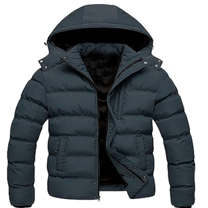 Chaquetas acolchadas ligeras para hombre con capucha desmontable, resistentes al agua, abrigos casuales de invierno, chaqueta de esquí con capucha y aislamiento. - Product Image 1