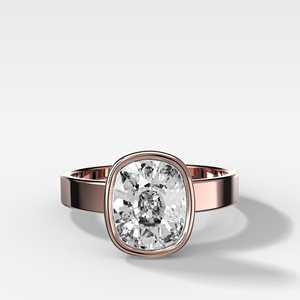 แหวนเพชรทรงคุชชั่น IGI เพชรเลี้ยงในห้องปฏิบัติการ ขายส่ง ทองคำแท้ 14K 18K หนา 3.5 มม. 4 กะรัต แบบฝังขอบ สำหรับผู้หญิง - Product Image 5