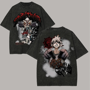 Custom OEM ODM Oversized Streetwear Graphic <b>T</b> Shirt Japanese Anime Fish Illustration <b>Back</b> Print 100% Cotton Loose Fit - Product Image 6
