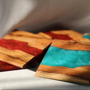 Juego de Posavasos de Madera Hechos a Mano ArtisanVibe, Posavasos Ecológicos Vintage de 10 cm de Diámetro para Cerveza, Café, Té (4 Piezas Antideslizantes) - Product Image 6