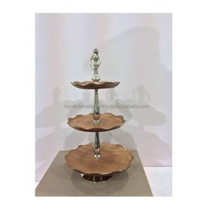 ชั้นวางเค้กไม้3ชั้นอุปกรณ์ทำเค้กสำหรับจัดแสดงและนำเสนอ - Product Image 3