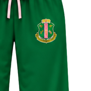 Conjunto de Pijama de Dos Piezas Verde para Mujer con Ribete Rosa en Contraste, Logotipo 1908 Bordado, Top con Cuello y Botones al Frente - Product Image 5