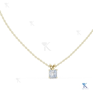 เพชรเลี้ยงในห้องปฏิบัติการ 1.00 กะรัต ทรงปรินเซส จี้สร้อยคอทองคำแท้ 14K 18K สำหรับผู้หญิง ดีไซน์หรูหรา สวยงาม เป็นของขวัญ - Product Image 1