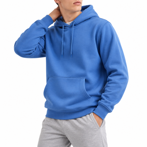 เสื้อสเวตเชิ้ตผ้าฟลีซมีฮู้ดสีน้ำเงินสำหรับผู้ชาย ทรงปกติ สวมใส่สบาย สีพื้น ดีไซน์กระเป๋า เหมาะสำหรับใส่ในฤดูใบไม้ร่วง - Product Image 3