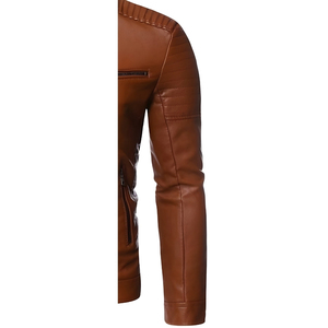 Hot Premium Quality Leather Winter <b>Jacket</b> for Men with Front Logo Heated Reversible Waterproof & Windproof Wool <b>Lined</b> - Product Image 4