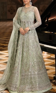 Traje de algodón Chikankari verde menta hasta el tobillo, conjunto de 3 piezas, vestido étnico indio pakistaní para mujer - Product Image 6