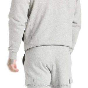 Conjunto de Sudadera con capucha unisex de 2 piezas de algodón con logotipo personalizado gris Cargo Fleece chándal directo de fábrica Activewear impreso de alta calidad - Product Image 6