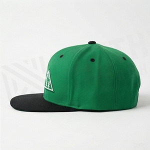 Green <b>Snapback</b> <b>Cap</b> with White Mountain Embroidery 6-Panel Adjustable Flat Brim Unisex Outdoor Casual Hat - Product Image 3