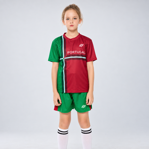 Custom Summer Short Sleeve Soccer Jersey 100% Polyester Quick Dry Football Uniform - Product Image 3