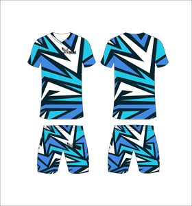 Conjunto de Uniforme de Fútbol Sublimado Personalizado, Patrón Abstracto Negro y Verde Azulado, Transpirable, de Secado Rápido, para Hombres, Niños y Jóvenes - Product Image 4