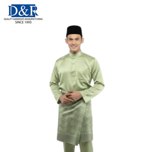 Meilleures ventes : Kurta malaisien OEM pour homme, manches longues, en polyester, tenue musulmane traditionnelle, décontractée, islamique, d'été, style arabe - Product Image 1