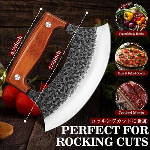 NUEVO Cuchillo Ulu OEM de Acero con Alto Contenido de Carbono, Hecho a Mano, Mango de Madera de Palisandro, Hoja de 2mm de Grosor, para Cortar, Picar y Rebanar - Product Image 4