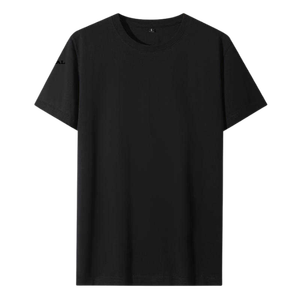 Camiseta de Hombre Negra 100% Algodón Estampada, Manga Corta, Cuello Redondo, Corte Regular, Informal, Transpirable, Tejido de Punto Ecológico - Product Image 1