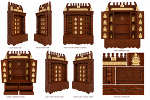 South Indian Ashtalakshmi Pooja <b>Mandir</b> with Doors Teak Wood Customized Size Durable Fast Delivery Home Furniture - Product Image 3