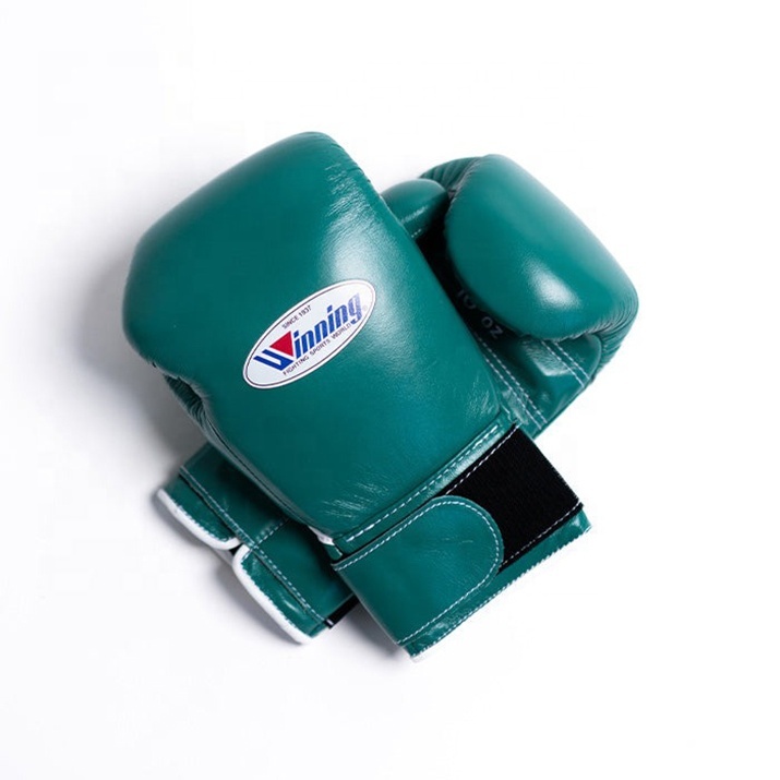 Authentic Leather Brand New Winning Strap Up Competition Gloves Professional Boxing Muay Thai Mma Gloves With Customized Logo