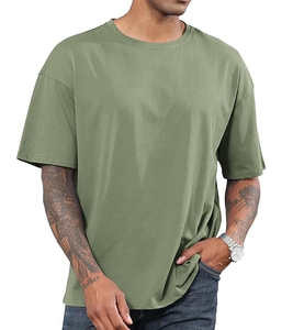 High Quality Streetwear Fashion Summer Cotton Men Short Sleeve Men Clothing Plus Size <b>Drop</b> Shoulder Man Boxy Fit T Shirts - Product Image 6