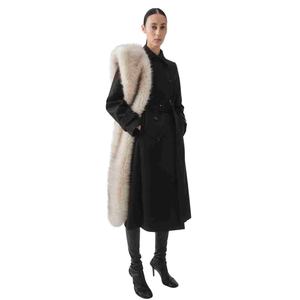 Nouveau Trench-coat élégant pour femme, longueur au-dessus du genou, en shearling, manteau d'automne brodé avec doublure respirante en polyester - Product Image 3