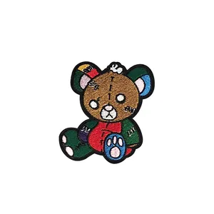 Colorful Bear Embroidered <b>Iron</b>-On Patch Nonwoven Felt Applique for Gifts - Product Image 1