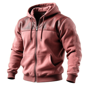 เสื้อสเวตเชิ้ตมีฮู้ดซิปสำหรับผู้ชาย สีพื้น ผ้าฟลีซ ทรงปกติ ใส่สบายๆ ในฤดูใบไม้ร่วง - Product Image 6