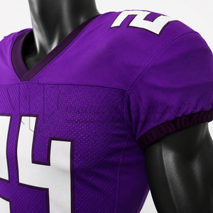 Ensemble d'uniformes de football américain personnalisés, maillot et pantalon de football violet pour équipe, fabricant de vêtements de sport sur mesure OEM ODM - Product Image 6